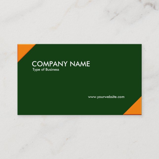 Carte De Visite Coins opposés - orange et vert (003300) (Devant)