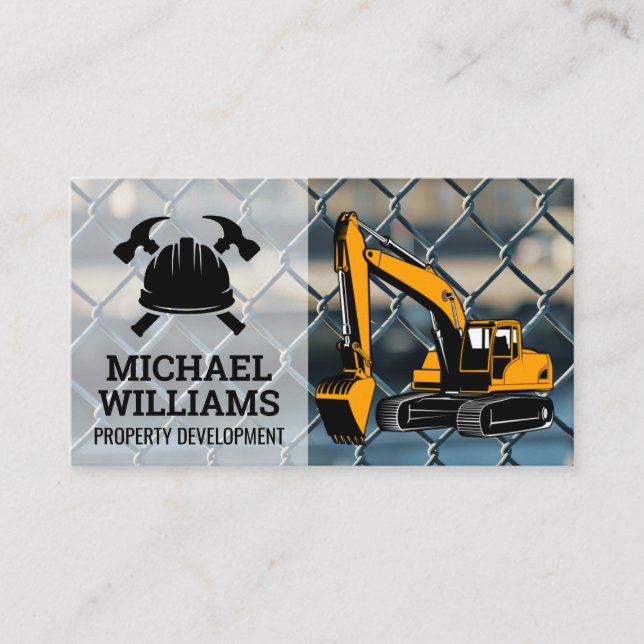 Carte De Visite Col bleu | Machinerie Lourde | Construction (Devant)