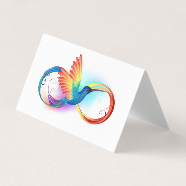 Carte De Visite Colibri arc-en-ciel avec symbole Infinity (Devant)