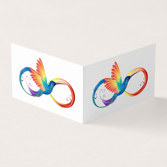 Carte De Visite Colibri arc-en-ciel avec symbole Infinity (Extérieur)