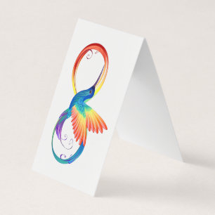Carte De Visite Colibri arc-en-ciel avec symbole Infinity