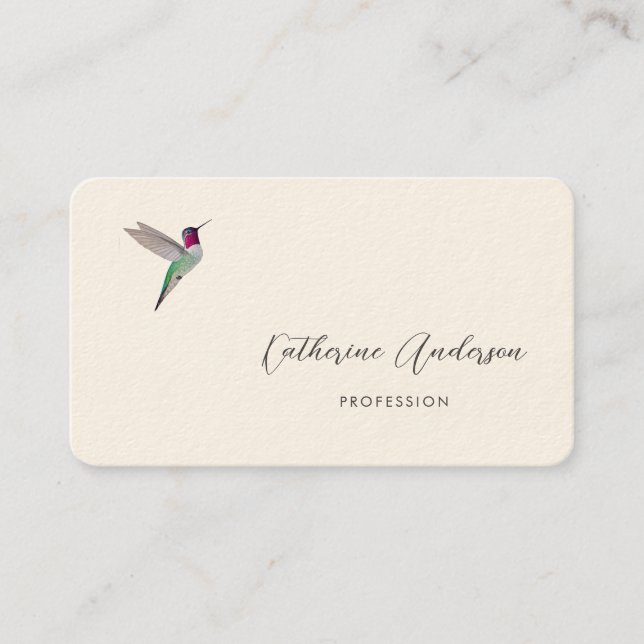 Carte De Visite Colibri d'Anna  (Devant)