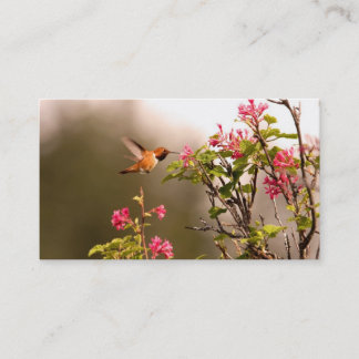 Carte De Visite Colibri et fleurs