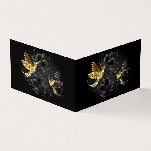 Carte De Visite Colibri noir et or (Extérieur)