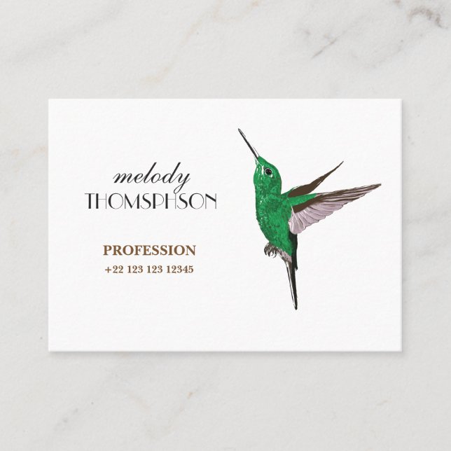 Carte De Visite Colibri puissant, matte standard (Devant)