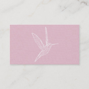 Carte De Visite Colibri rose et blanc