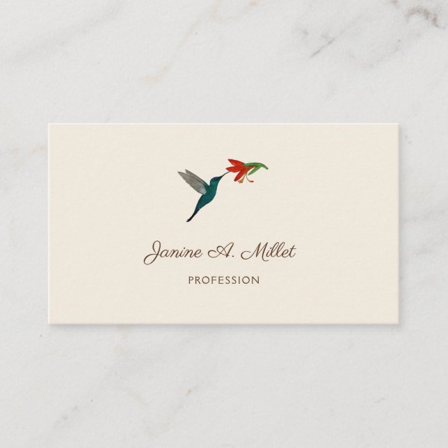 Carte de visite Colibri Turquoise (Devant)