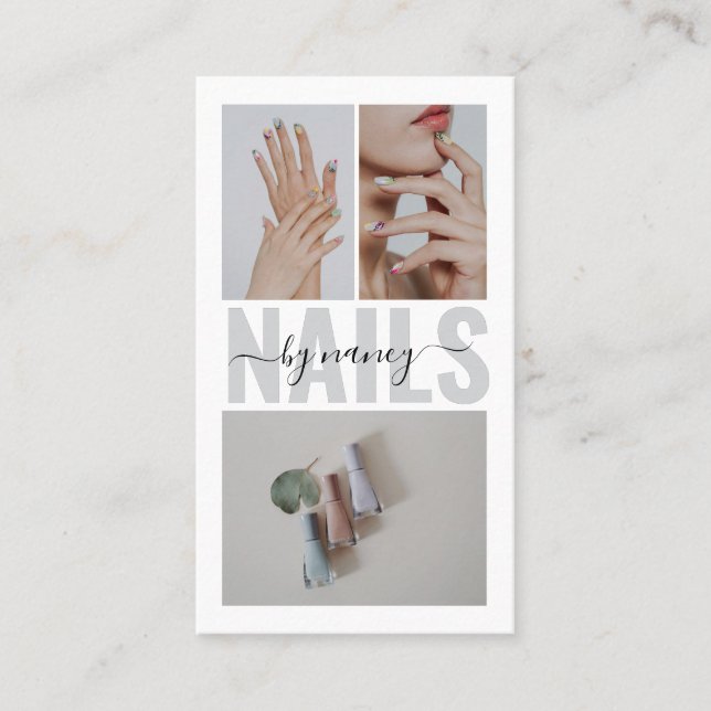 Carte De Visite Collage de 3 photos de code QR de média social d'a (Devant)