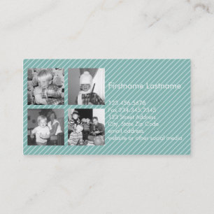 Carte De Visite Collage de photo d'Instagram 4 images - rayures