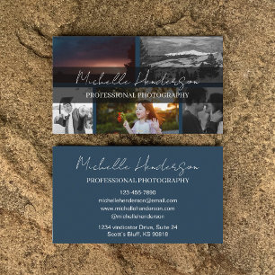 Carte De Visite Collage de photos élégant Photographie professionn