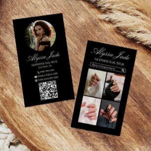 Carte De Visite Collage de photos Instagram IG Black Old Money