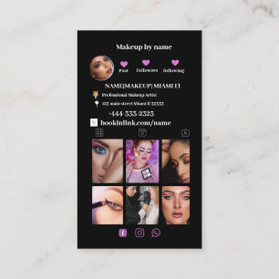 Carte De Visite Collage photo Médias sociaux minimalistes modernes