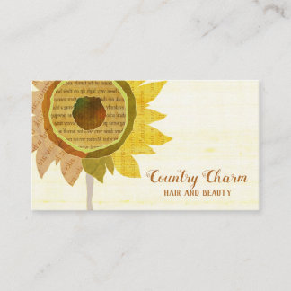 Carte De Visite Collage rustique Tournesols Liste des cheveux