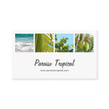 Collage tropical blanc élégant de photo
