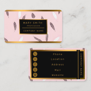 Carte De Visite Collection Boho Plumes Luxe Populaires