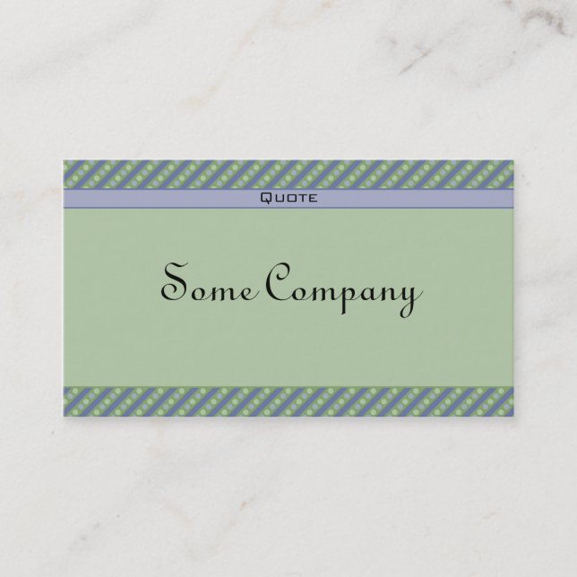 Carte De Visite Collection De Points Et De Rayures De Charme (Bleu (Devant)