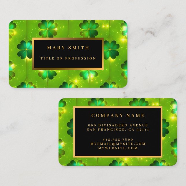 Carte De Visite Collection de trèfle de la Saint Patrick populaire (Devant / Derrière)