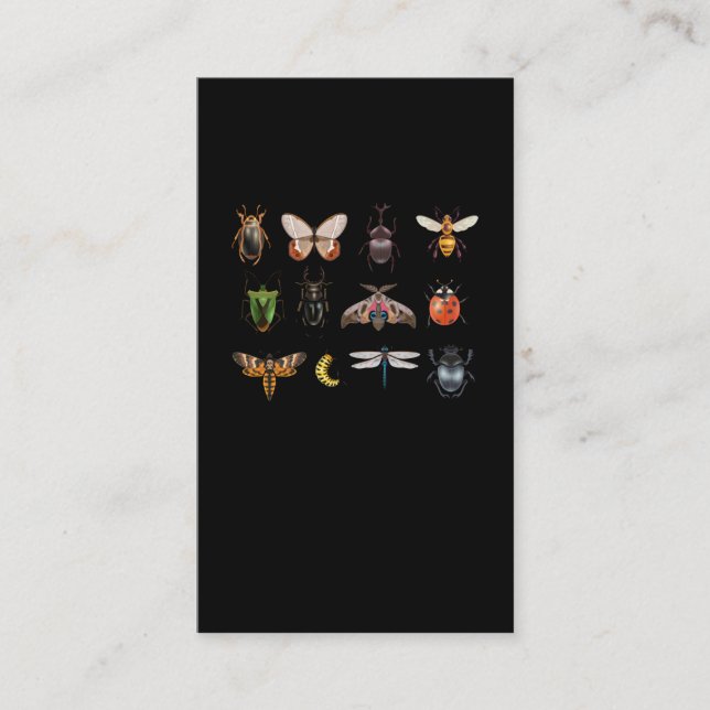 Carte De Visite Collection d'insectes Papillon mouche abeille Lady (Devant)