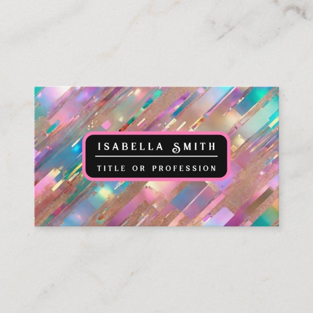 Carte De Visite Collection Holographique Opal Parties scintillant  (Devant)