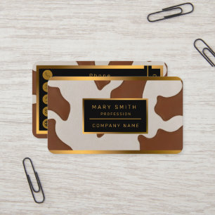 Carte De Visite Collection Tendance en Faux Cuir de Vache Élégant 