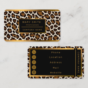 Carte De Visite Collection tendance Leopard blanc haut de gamme