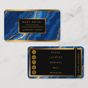 Carte De Visite Collection tendance Royal Blue Gold Marble Collect