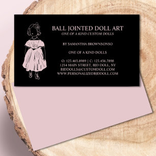 Carte De Visite Collectionneur de poupées de mode Black Pink