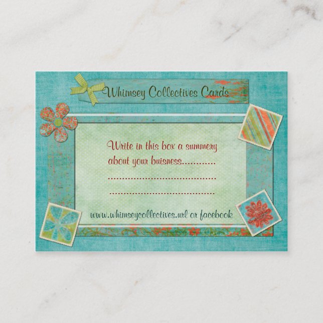 Carte De Visite Collectives Whimsey Pour Le Web Business (Devant)
