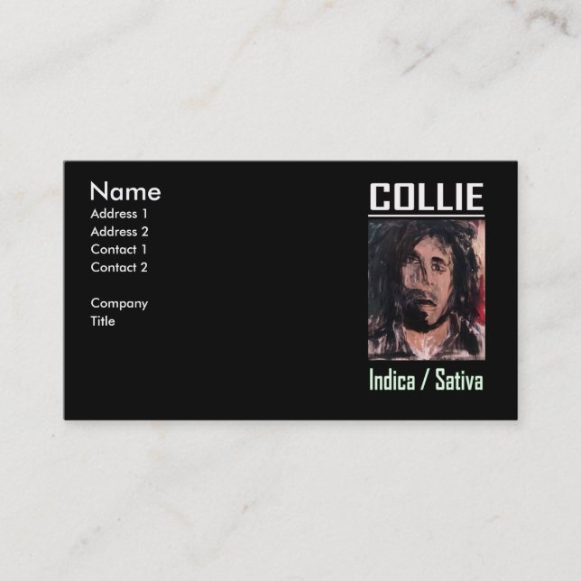 CARTE DE VISITE COLLIE INDICA SATIVA (Devant)