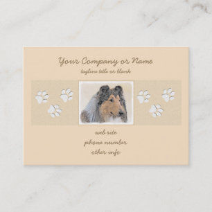 Carte De Visite Collie (Rough) Peinture - Cute Original Chien Art