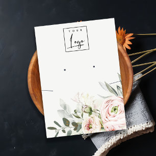 Carte De Visite Collier à oreille souple rose pivoine rose rose lo