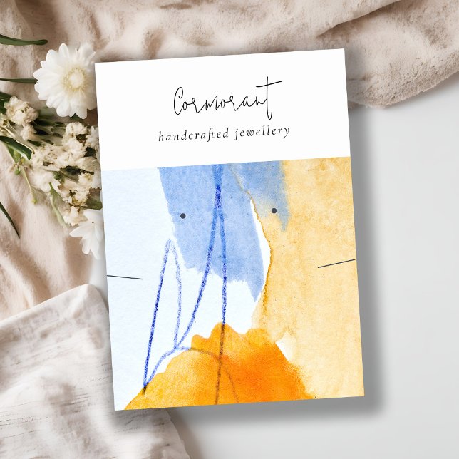 Carte De Visite Collier d'oreille Abstrait jaune bleu (Créateur téléchargé)