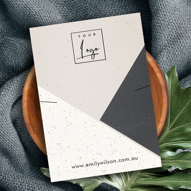 Carte De Visite Collier en céramique noir beige blanc logo (Créateur téléchargé)