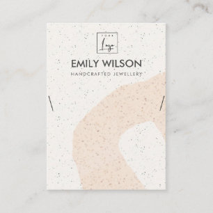CARTE DE VISITE COLLIER EN CÉRAMIQUE ROSE ABSTRACT LOGO DE SUPPORT