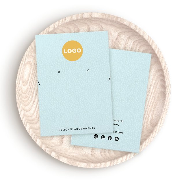 Carte De Visite Collier et porte-oreille clouté Logo Cuir bleu (Créateur téléchargé)