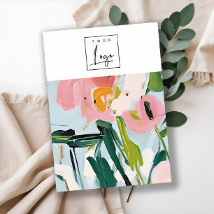 Carte De Visite Collier floral peint couleur Boho Earring Logo