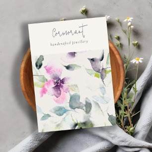 Carte De Visite Collier rose violet floral