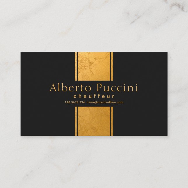 Carte De Visite Colonne d'or de marbre exquise Chauffeur simple (Devant)