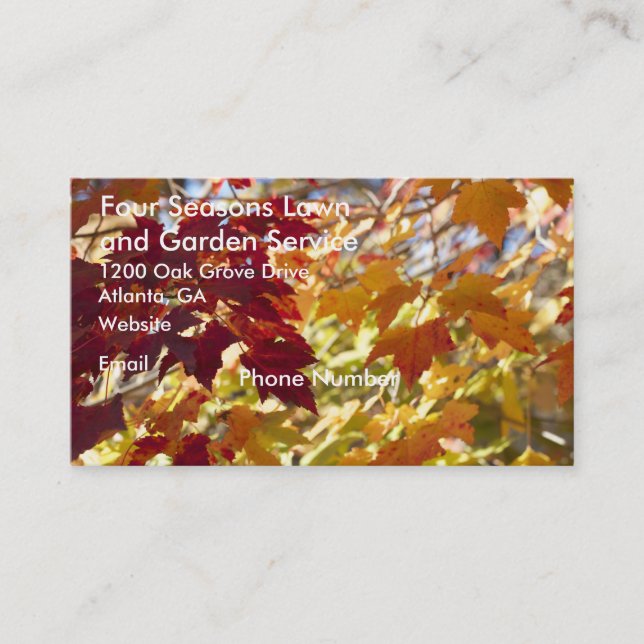 Carte De Visite Colonnes d'automne Feuille (Devant)