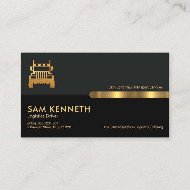 Carte De Visite Colonnes noir gris - Rétro - Camionnage logistique (Devant)