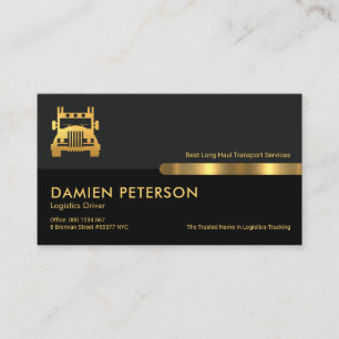 Carte De Visite Colonnes noires de gris Camion de soutien logistiq