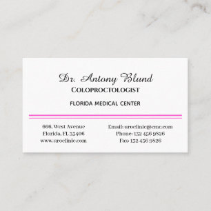 Carte De Visite Coloproctologiste Chirurgien Simple Rose