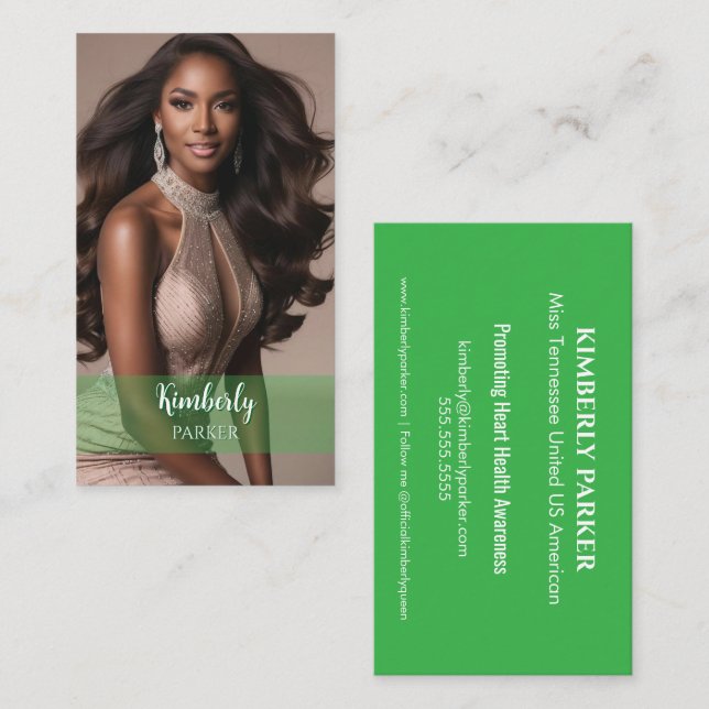 Carte De Visite Color Pop Green Gradient Business Card (Devant / Derrière)