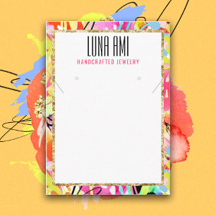 Carte De Visite Coloré Abstrait de bijoux coloré Porte-oreille