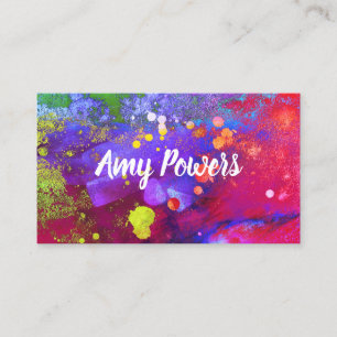 Carte De Visite coloré audacieux abstrait aquarelle