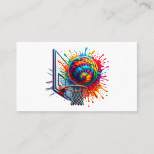 Carte De Visite Coloré Basketball Tie Tee Couleur Basketball Hoop