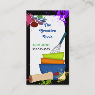 Carte de visite coloré de cuisine d'éclaboussure