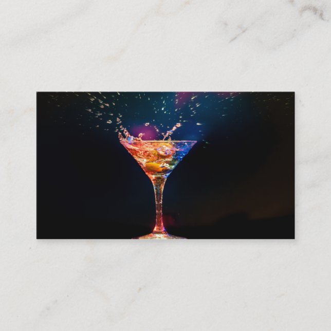 Carte de visite coloré d'éclaboussure de cocktail (Devant)