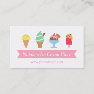 Carte De Visite Coloré, Élégant, Commerce de Glaces