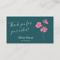 Coloré Moderne rose Turquoise Vert Merci Floral